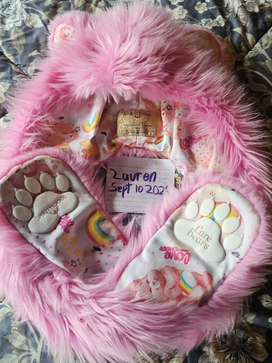 SpiritHoods Accessories - SpiritHoods Pink Fuzzy Care Bears Hooded Kid's Accessory with Paw Pads